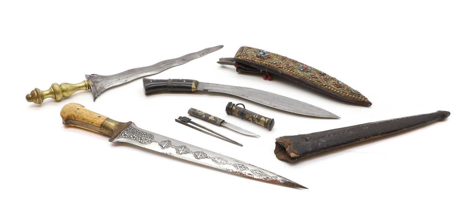 Lot 547 - An Indonesian steel and brass kris