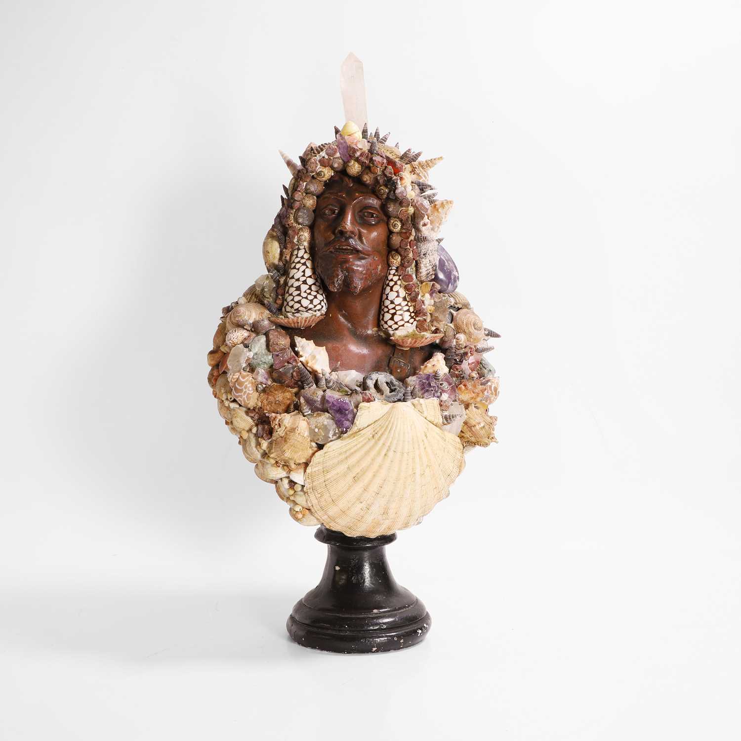 Lot 292 - A shellwork bust of Neptune in the manner of Anthony Redmile