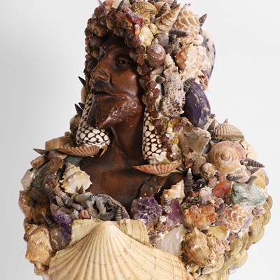 Lot 292 - A shellwork bust of Neptune in the manner of Anthony Redmile