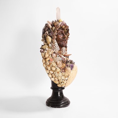 Lot 292 - A shellwork bust of Neptune in the manner of Anthony Redmile