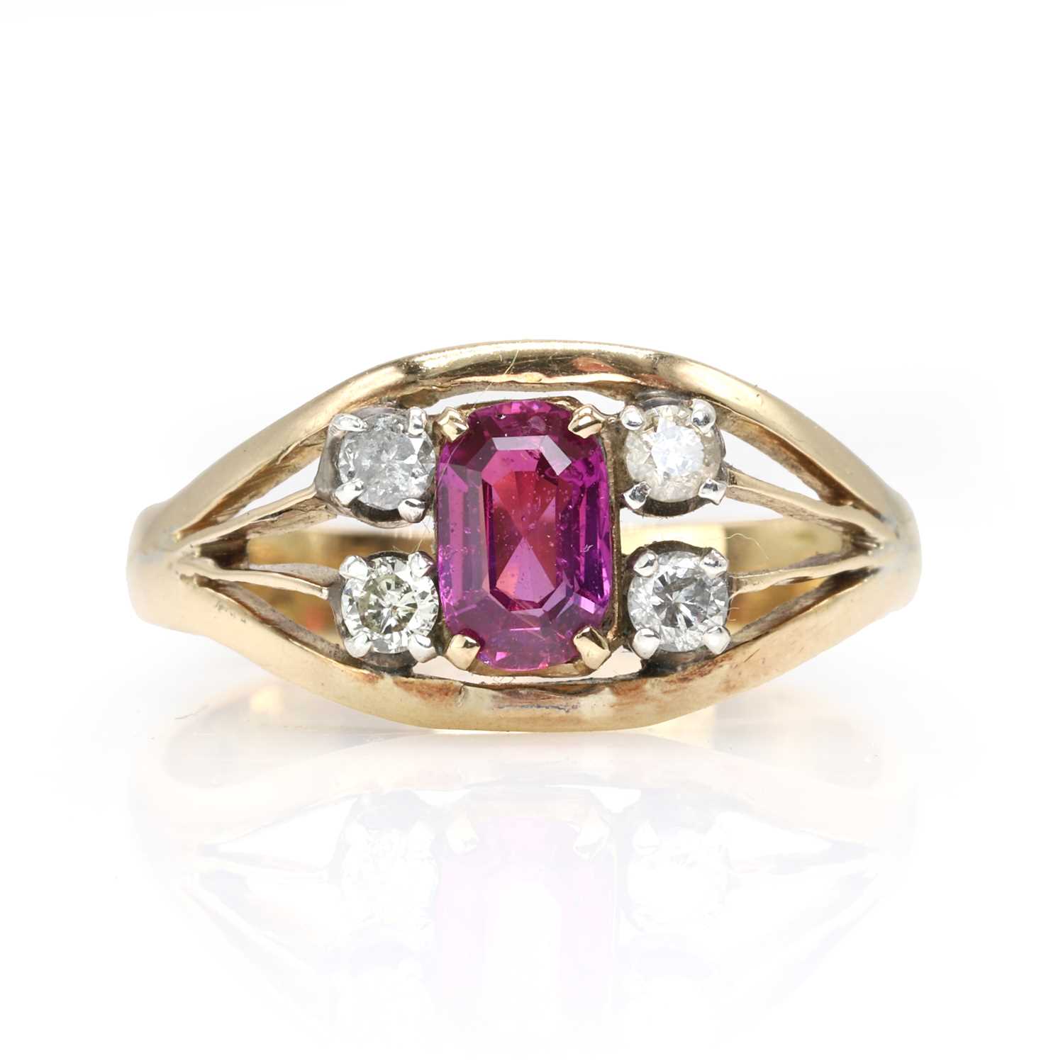 Lot 96 - A Burmese ruby and diamond dress ring