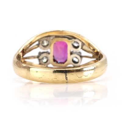 Lot 96 - A Burmese ruby and diamond dress ring