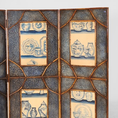 Lot 184 - A three-fold fire screen