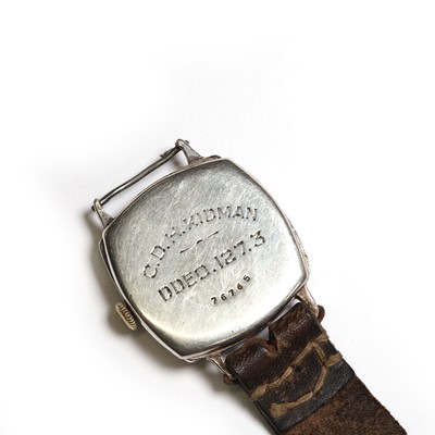 Lot 411 - A silver manual wind Submarine mechanical strap watch, c.1932