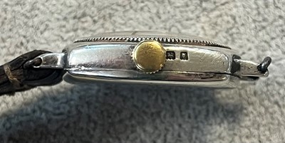 Lot 411 - A silver manual wind Submarine mechanical strap watch, c.1932