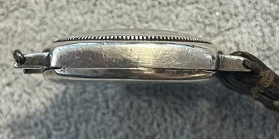 Lot 411 - A silver manual wind Submarine mechanical strap watch, c.1932