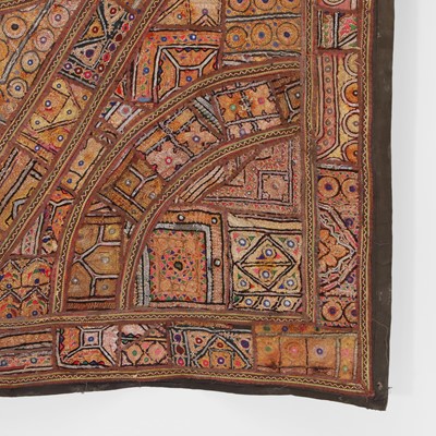 Lot 146 - A large patchwork and embroidered wall hanging