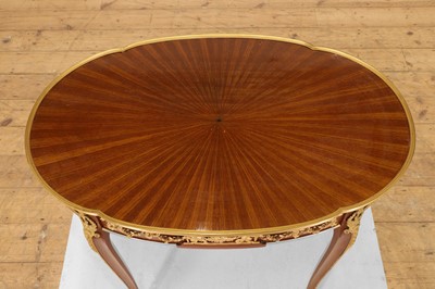 Lot 43 - A pair of Louis XVI-style kingwood and mahogany occasional tables