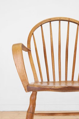 Lot 2 - A pair of West Country ash and elm Windsor chairs