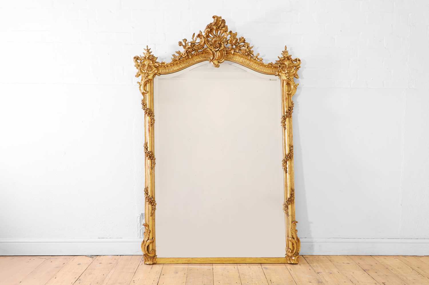 Lot 86 - A Victorian carved giltwood and gesso overmantel mirror