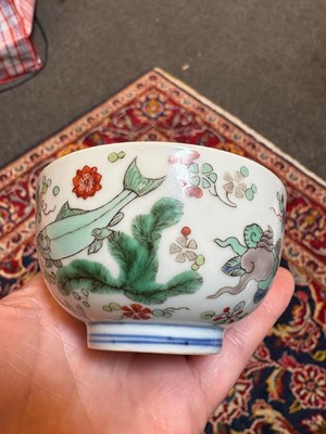 Lot 100 - A Chinese doucai tea bowl