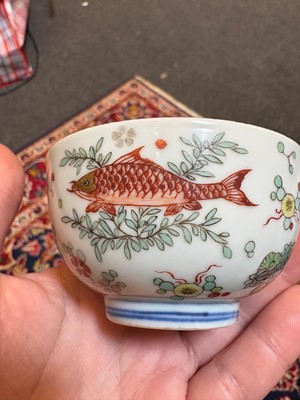 Lot 100 - A Chinese doucai tea bowl