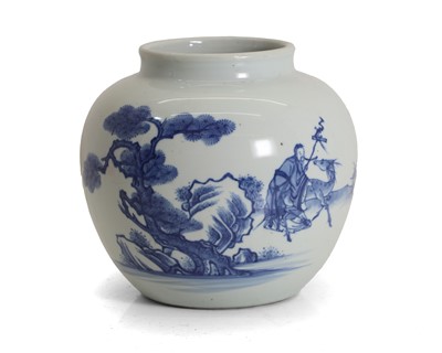 Lot 99 - A Chinese blue and white jar