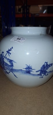 Lot 99 - A Chinese blue and white jar
