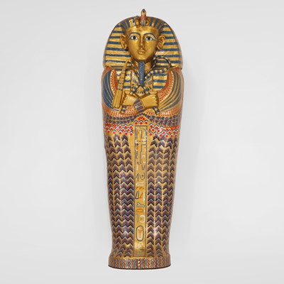 Lot 42 - A large papier mâché Tutankhamun sarcophagus