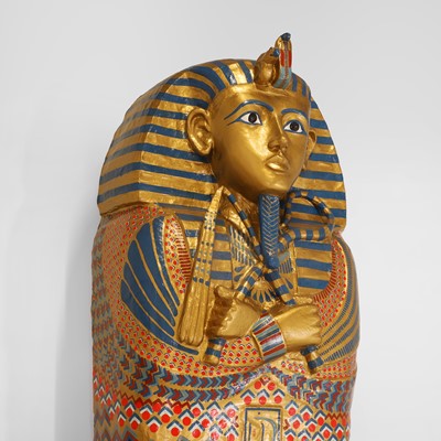 Lot 42 - A large papier mâché Tutankhamun sarcophagus