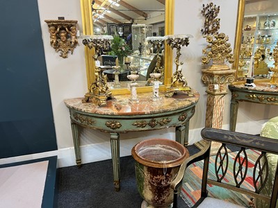 Lot 302 - A pair of Victorian silver-gilt and glass centrepieces
