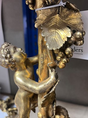 Lot 302 - A pair of Victorian silver-gilt and glass centrepieces