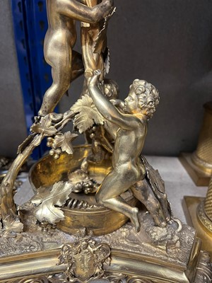 Lot 302 - A pair of Victorian silver-gilt and glass centrepieces