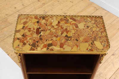 Lot 15 - A pair of small Louis XVI Transitional-style mahogany, tulipwood and gilt-bronze bookcases