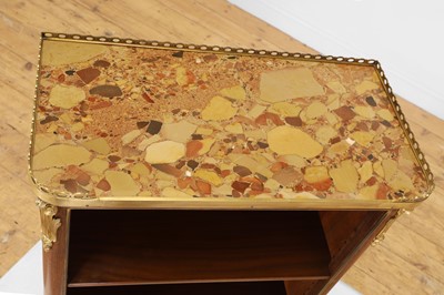 Lot 15 - A pair of small Louis XVI Transitional-style mahogany, tulipwood and gilt-bronze bookcases