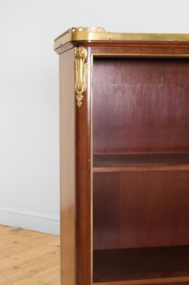 Lot 15 - A pair of small Louis XVI Transitional-style mahogany, tulipwood and gilt-bronze bookcases