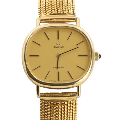 Lot 572 - A gold plated Omega De Ville mechanical bracelet watch, c.1979