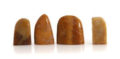 Lot 109 - A group of four Chinese soapstone seals