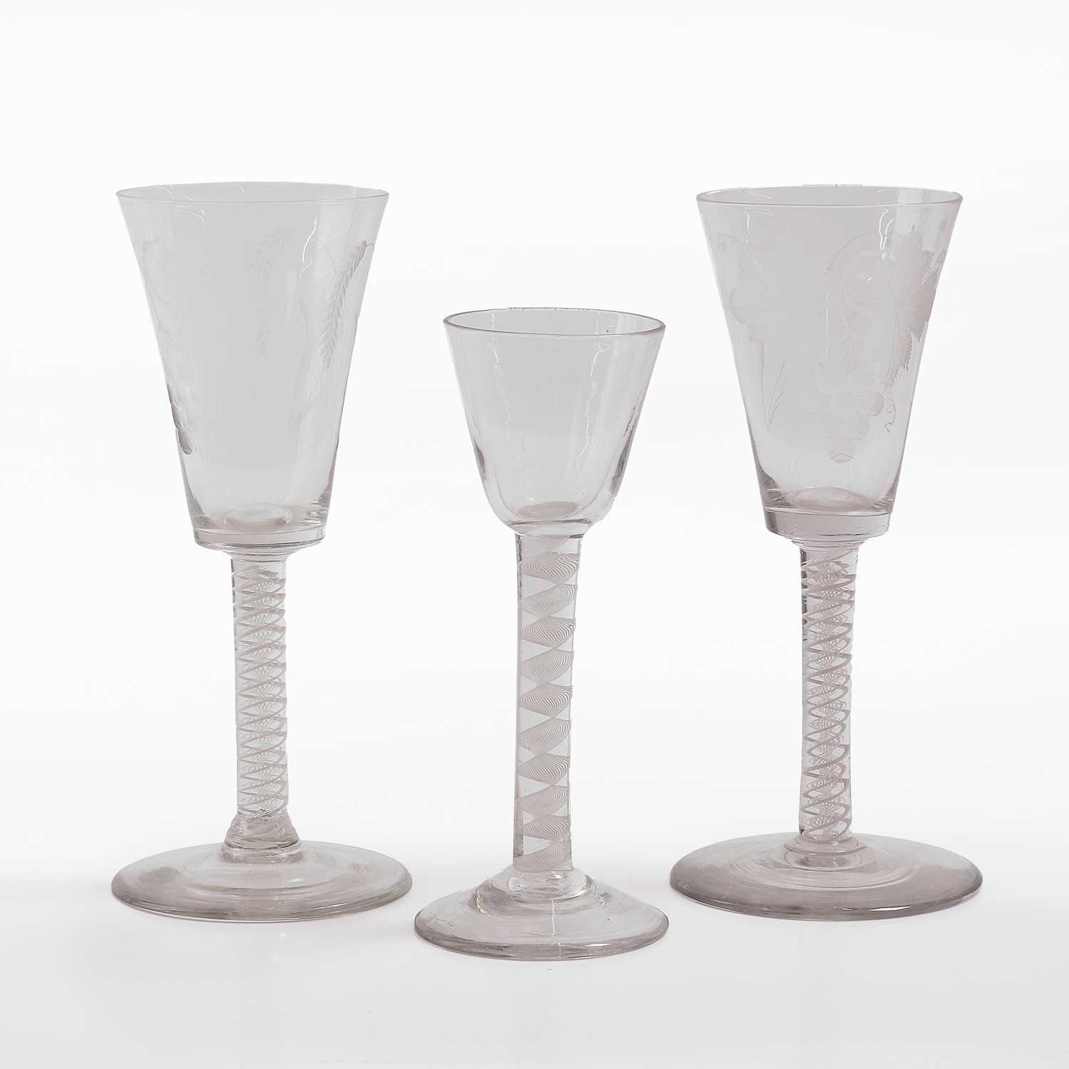 Lot 23 - An opaque-twist wine glass