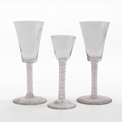 Lot 23 - An opaque-twist wine glass