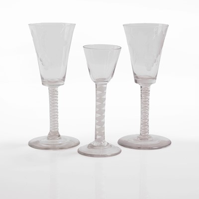 Lot 23 - An opaque-twist wine glass