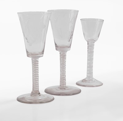 Lot 23 - An opaque-twist wine glass