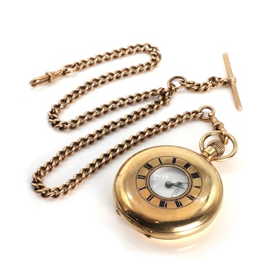 Lot 338 - A 9ct gold side wind half hunter pocket watch, by J.W.Benson