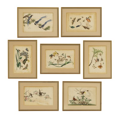 Lot 332 - A collection of seven Chinese pith paper paintings