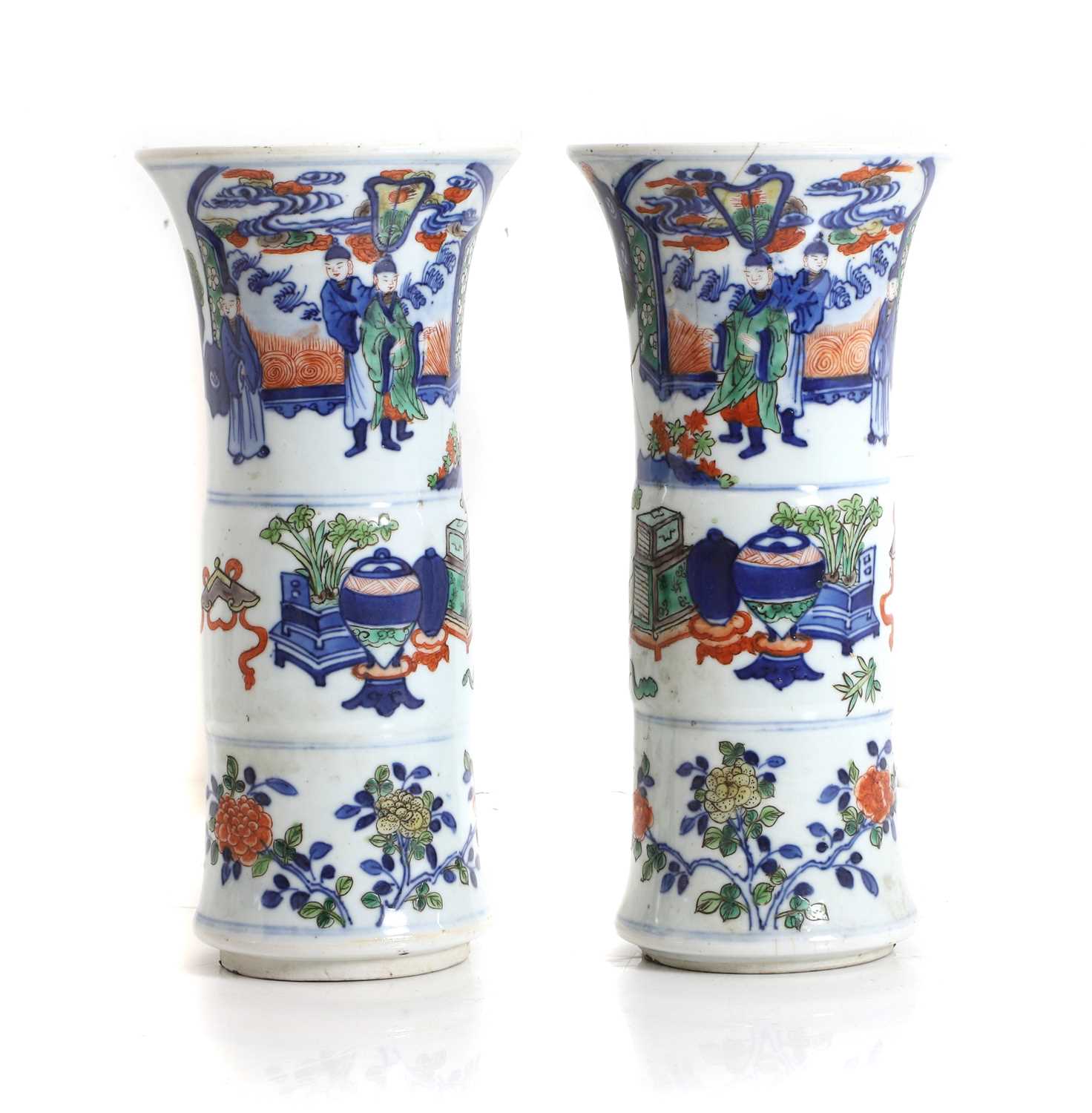 Lot 105 - A pair of Chinese gu vases