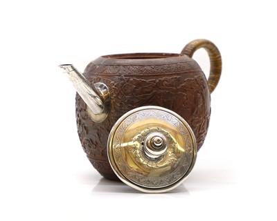 Lot 163 - A Chinese Yixing pottery teapot