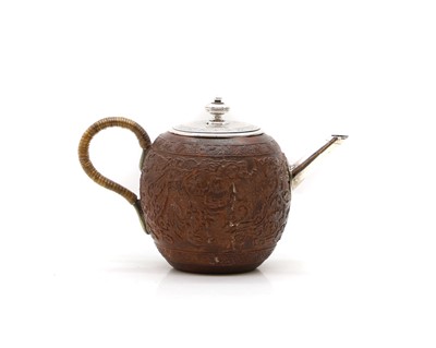 Lot 163 - A Chinese Yixing pottery teapot