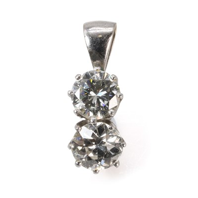 Lot 71 - A diamond two stone pendant