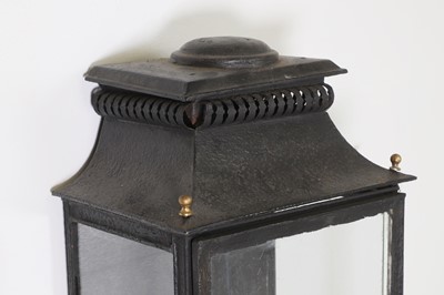 Lot 64 - A painted metal wall lantern