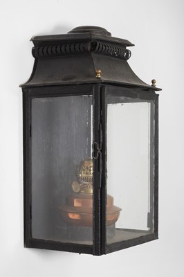 Lot 64 - A painted metal wall lantern