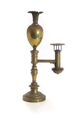 Lot 563 - A brass Argand/Colza lamp