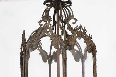 Lot 27 - A pierced metal hall lantern