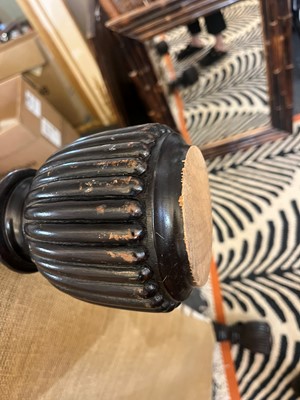 Lot 247 - A stained wood and zebra-skin stool