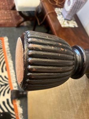 Lot 247 - A stained wood and zebra-skin stool