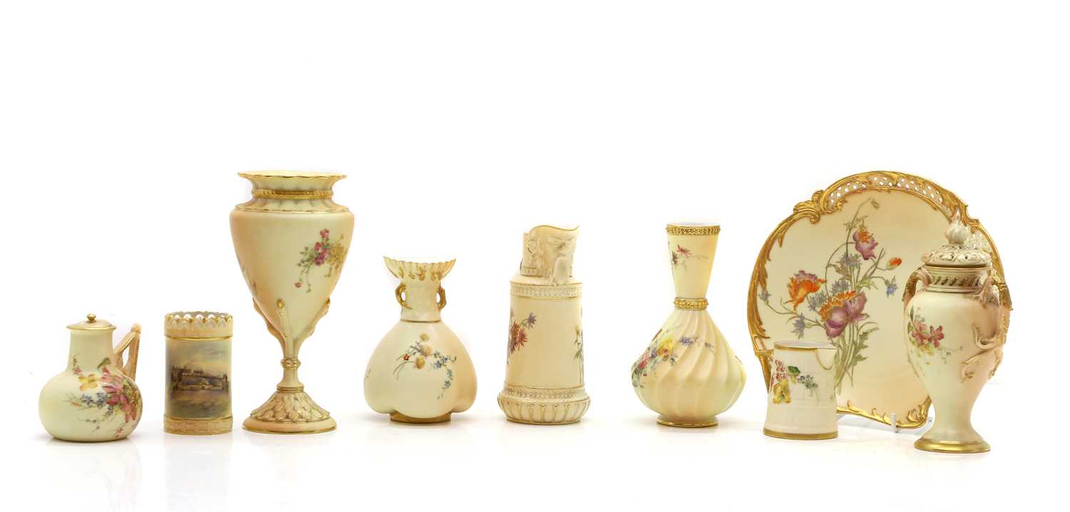 Lot 218 - A collection of Royal Worcester blush ivory porcelain