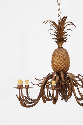 Lot 433 - A large gilt toleware chandelier