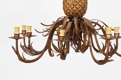 Lot 433 - A large gilt toleware chandelier