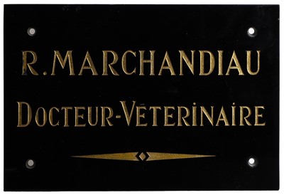 Lot 373 - A French vitrolite sign