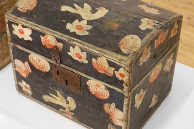 Lot 13 - Two folk art painted wooden marriage chests
