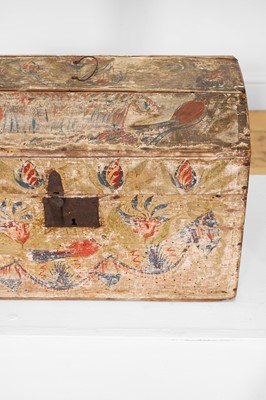 Lot 13 - Two folk art painted wooden marriage chests